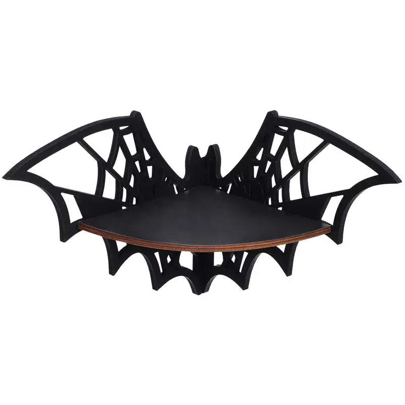 플로팅 선반, 거미줄 모양 코너 거치대, 나무 벽 장식, 나무 선반, 행잉 선반