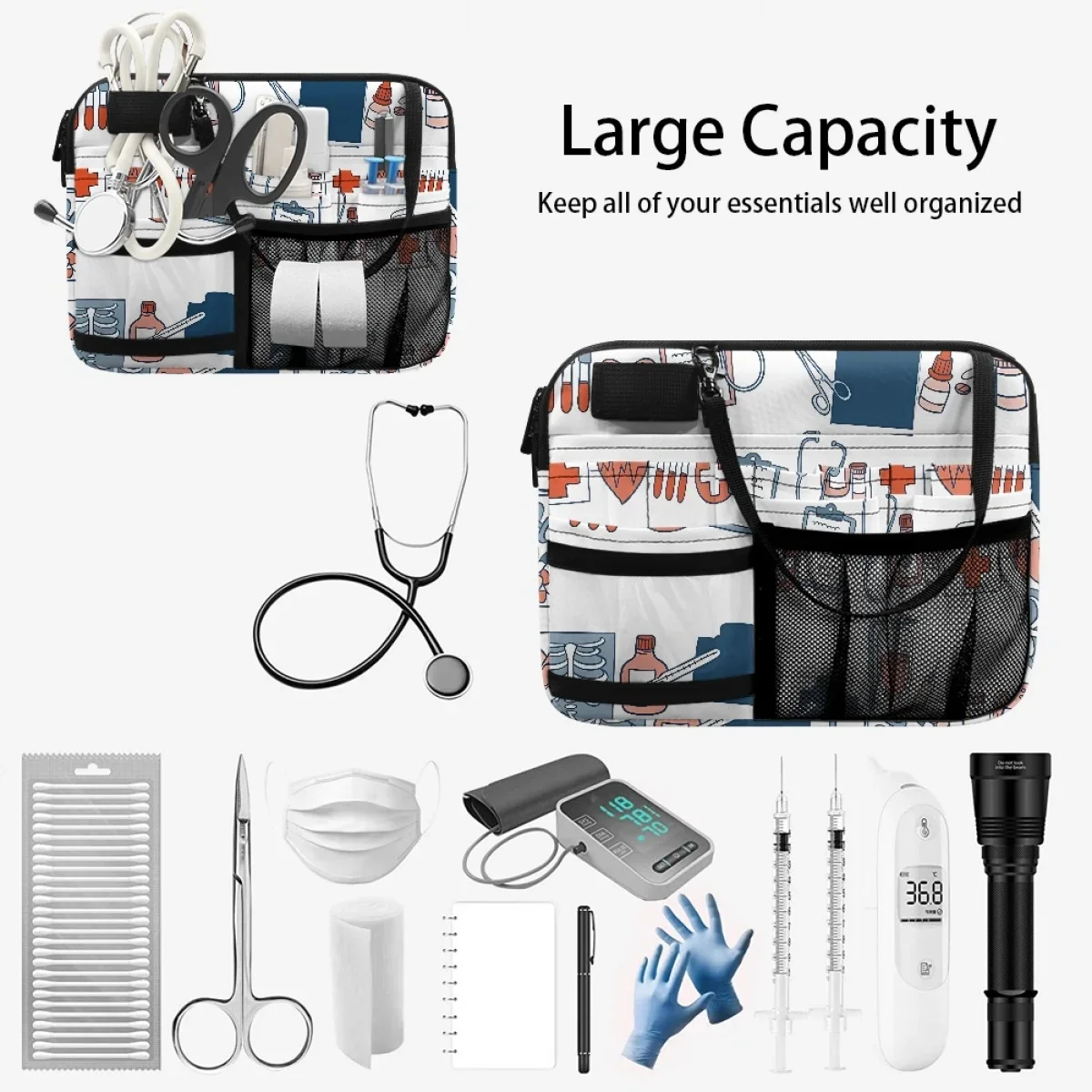 Medical Pack Multifunction Women Belt Bags Large Capacity Waist Bag for Medica Scissors Care Tool Holder Organizer Pouch Gift