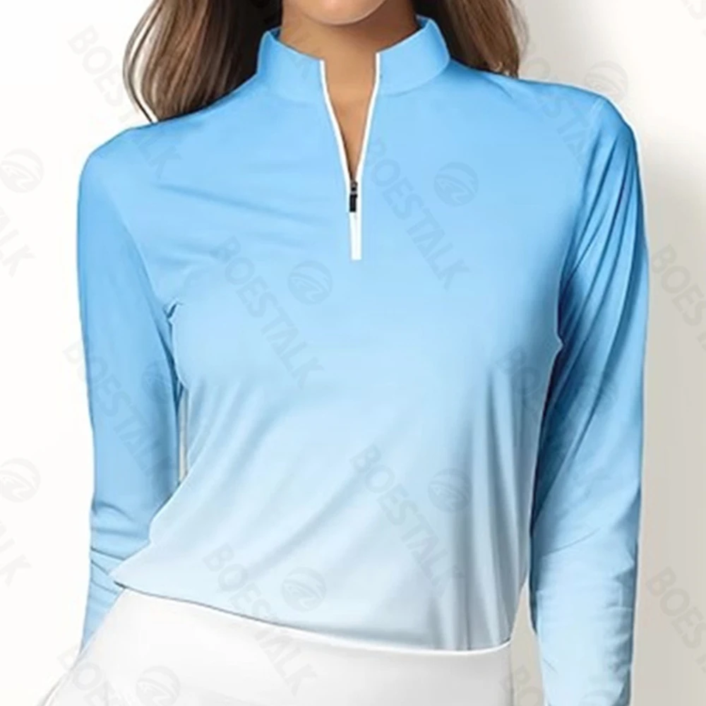 Polo de golf à manches longues pour femmes, chemise respirante, haute énergie, séchage rapide, automne et hiver, nouveau, 2024