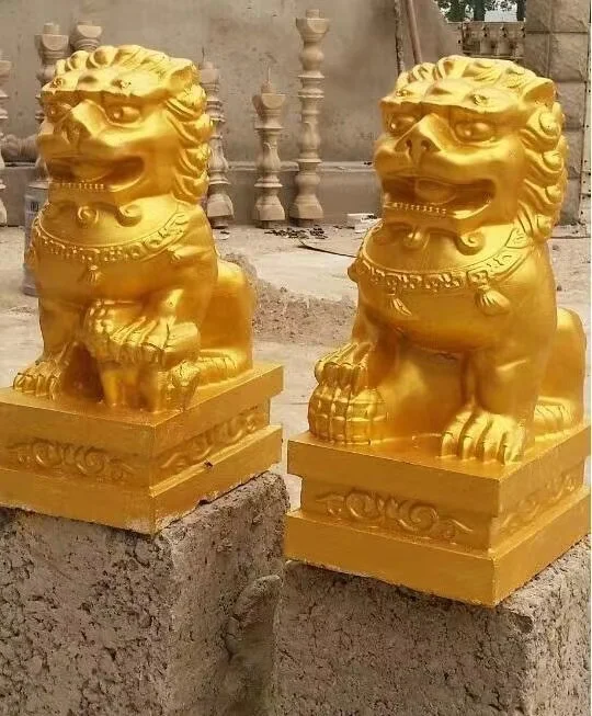 Outdoor Garden Sculpture Concrete Fu Dog Lion Molds Statues Animal Mold For Sale