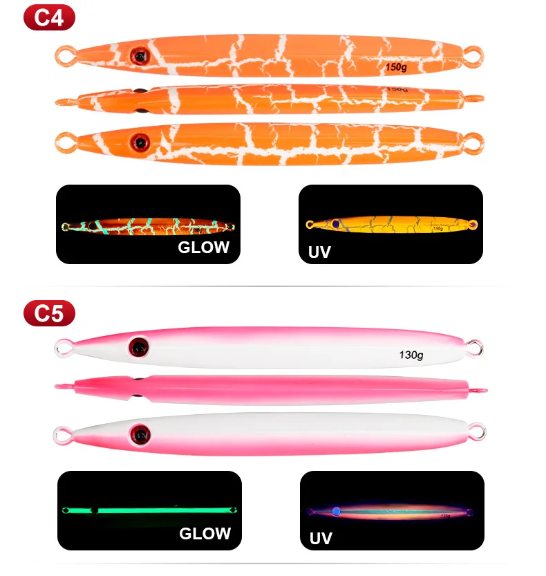 TEASER J85 100 g-200 g Speed Falling Fast Sinking Vertical Jigs Luminous Hard Metal Casting Jig Lure Assist Hook – Detail 8