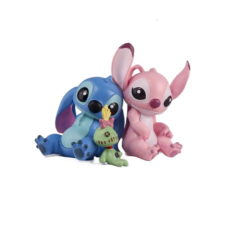 Figura de acción de Lilo & Stitch de alta calidad para escritorio, adornos para coche, decoraciones para pasteles, regalo para fans de Navidad.