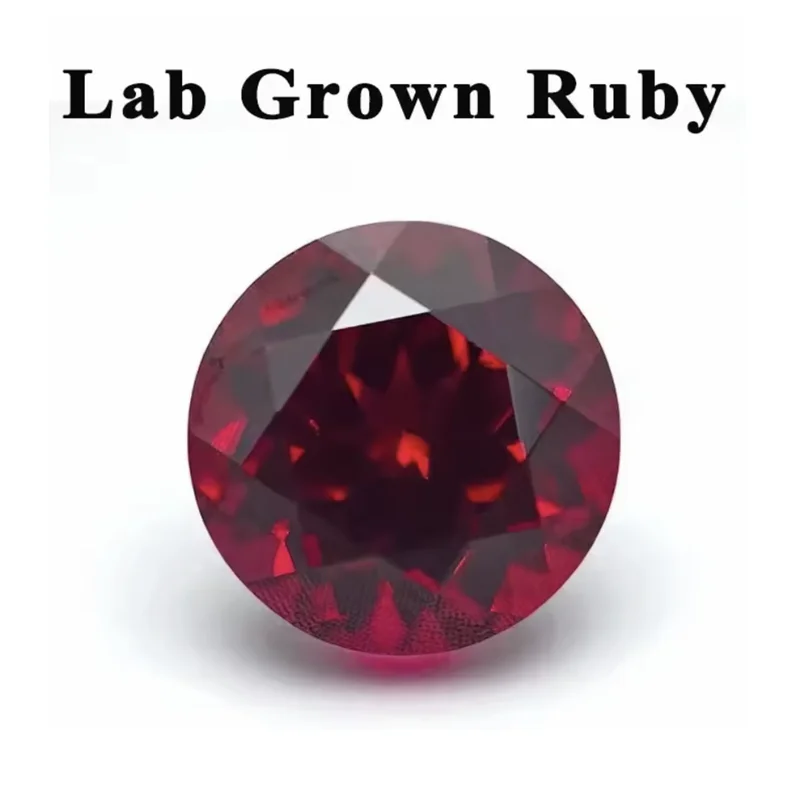 Top Quality Blood-red Ruby Round Faceted Gemstone Brilliant Cut Ruby Gem Mohs Hardness 9 for Jewelry Making and Collection