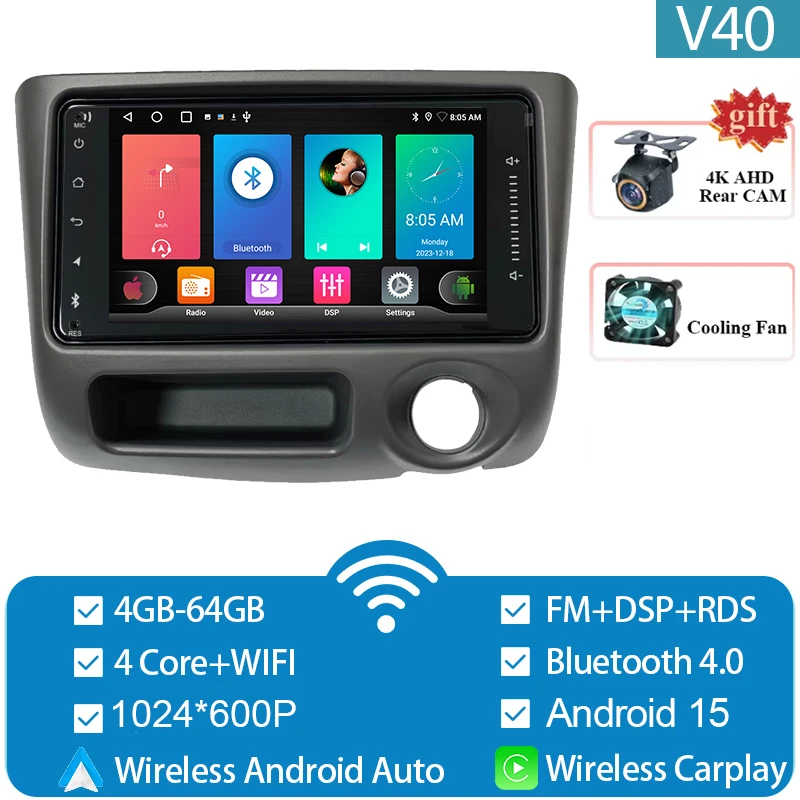 Autoradio Autoradio Voor Toyota Vitz XP10 Yaris Platz Echo 1999-2005 Multimedia Speler Video Carplay Android Auto BT Geen 2din DVD