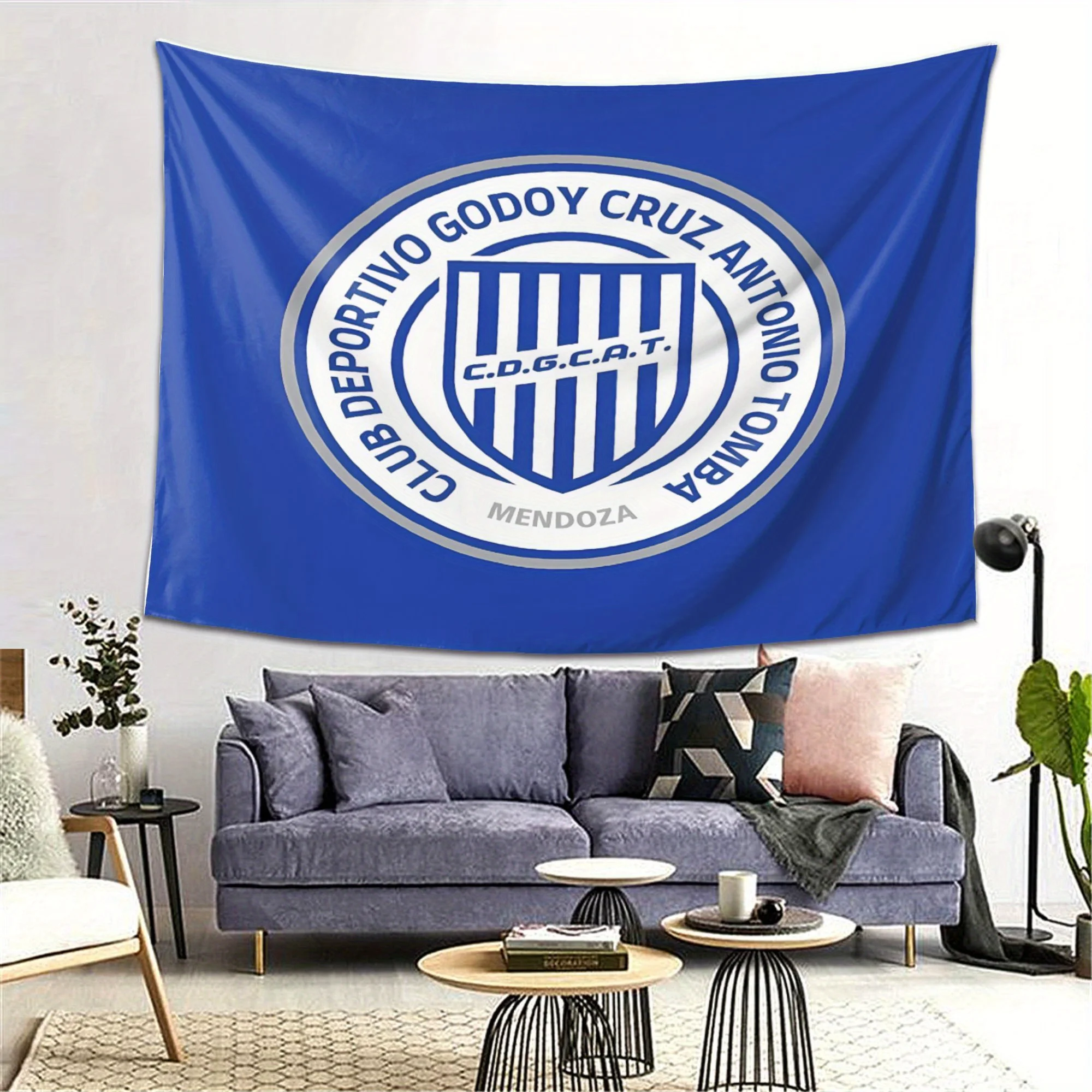 Tapiz Club Deportivo Godoy Cruz - Diseño de escudo del club de fútbol, regalo perfecto para el hogar y el dormitorio, decoraciones de pared únicas