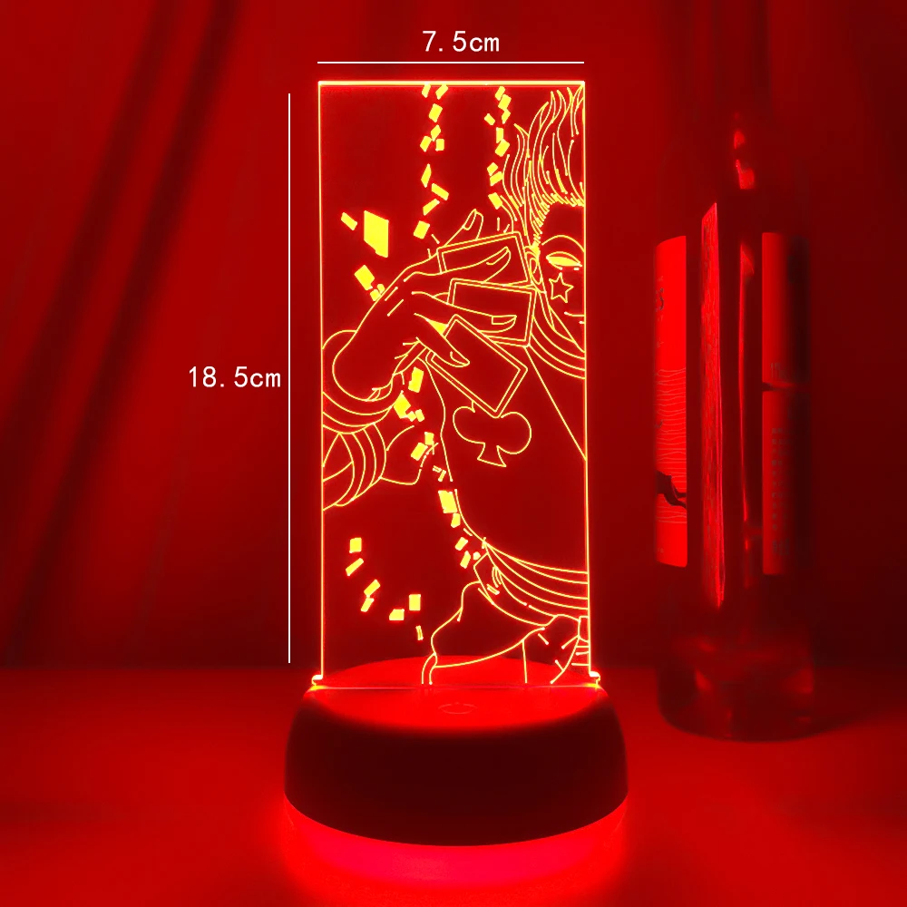 Acrylic 3d Night Light Led Color Changing Nightlight for Kids Bedroom Decoration Light Anime Hunter X Hunter Hisoka Lamp Gift