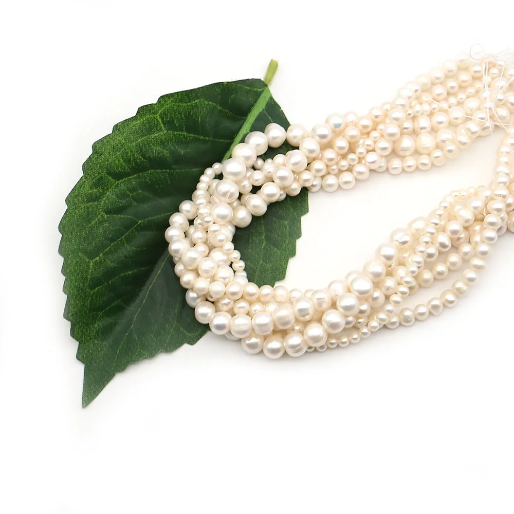

White Round Baroque Loose Round Beads 2-10mm with Straight Holes No Threads DIY Necklace and Bracelet Jewelry Engagement Gift