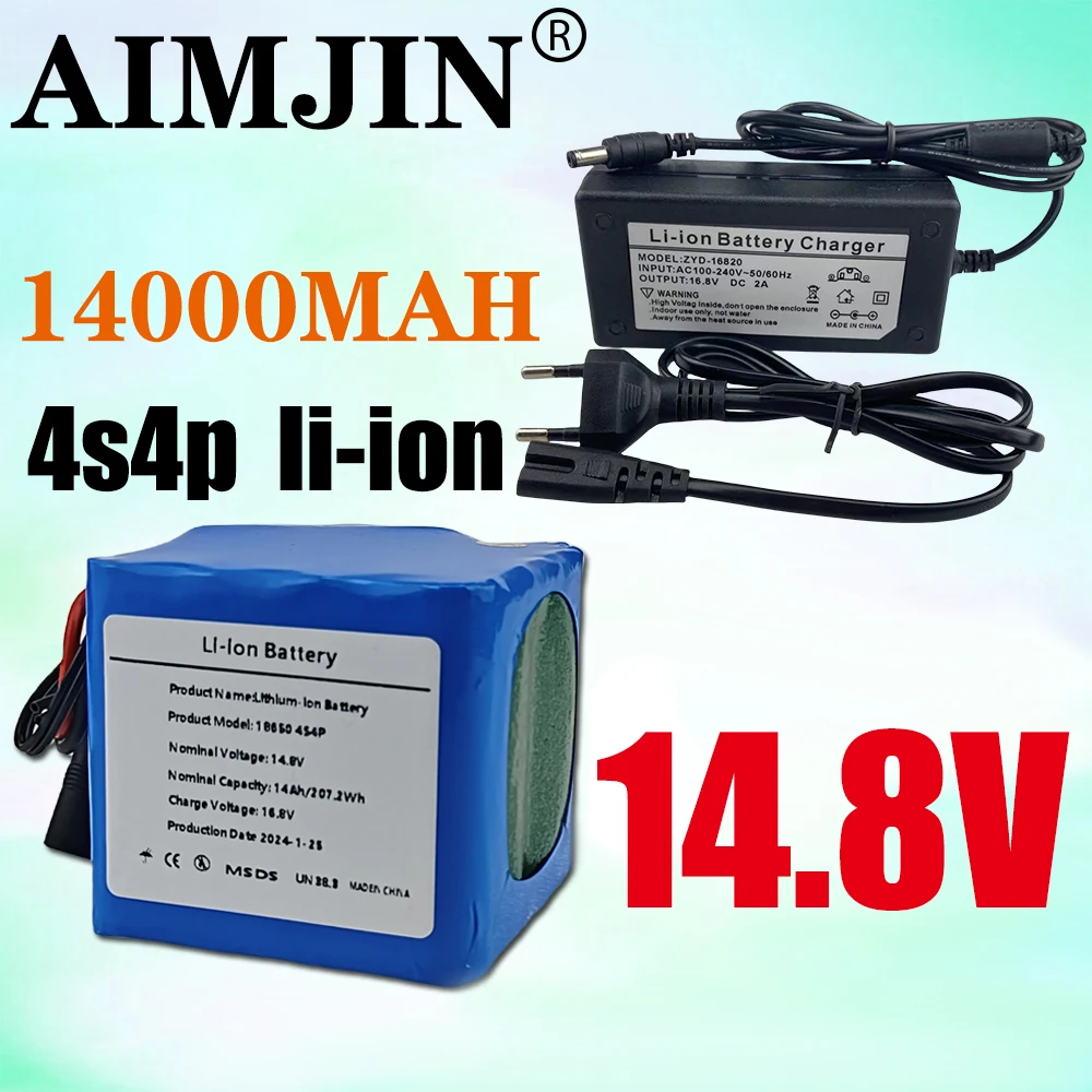 

New 14.8V 14Ah 18650 4S4P Lithium Battery Pack For LED Night Fishing Lamp Heater Miner Lamp Amplifier Cell+16.8V 2A Charger