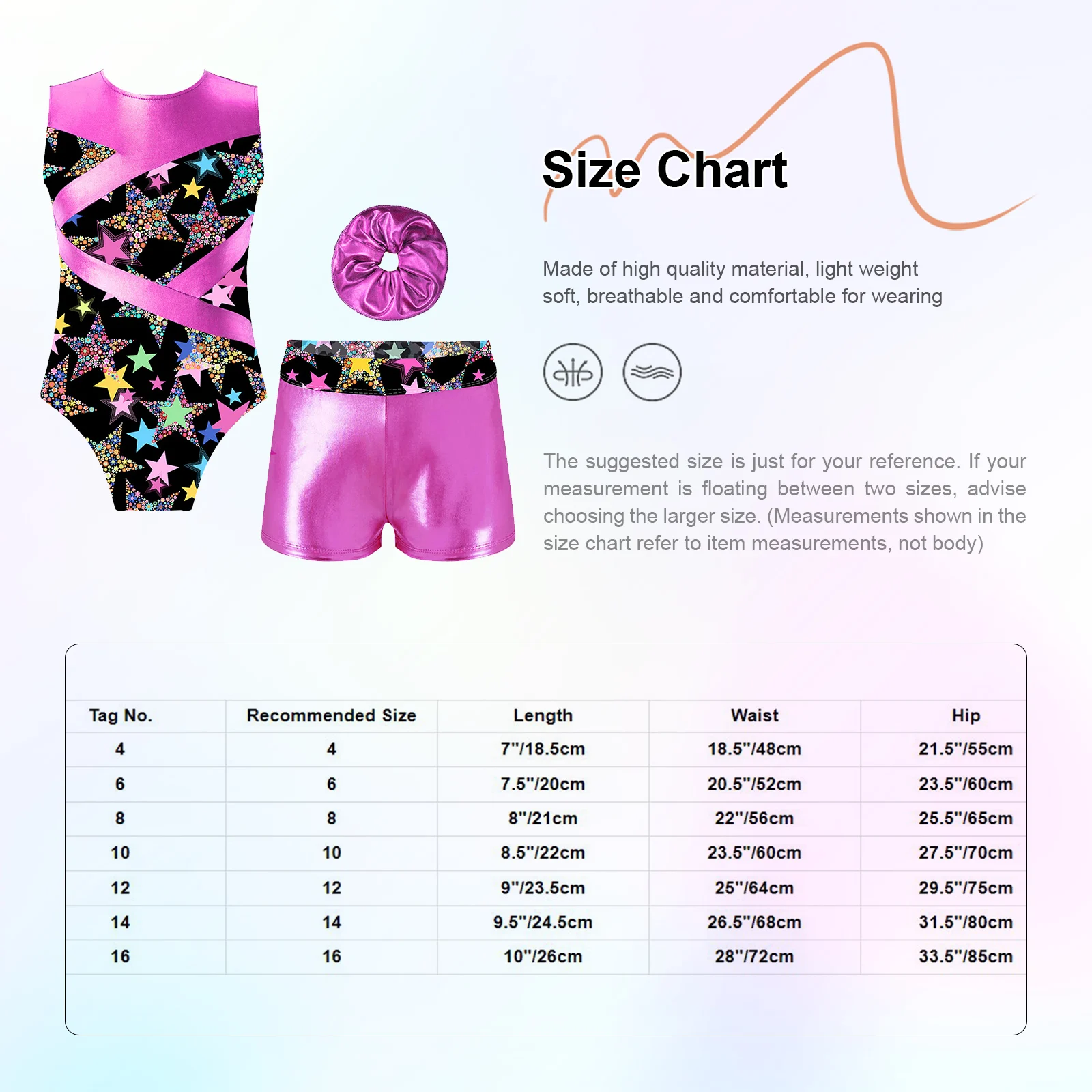 Kids Girls Sports Outfits Ballet Gymnastics Unitards One Piece Print Leotards with Shorts for Skating Dance Tumbling Activewear