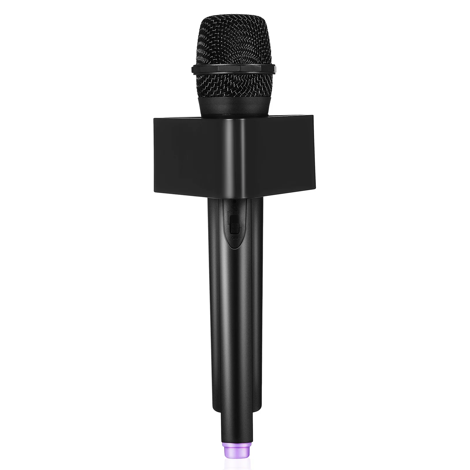 

1PC Fake Microphone Toy Purple Tail Tube Black Triangle Flag Realistic Lightweight Pretend Play Stage Performance