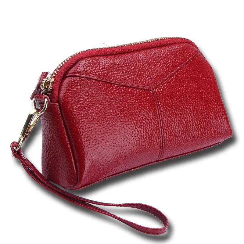 Genuine Leather Women Day Clutch Bags Handbags Women Brand Ladies Wristlet Clutch Wallet Female Purse Evening Party Bag