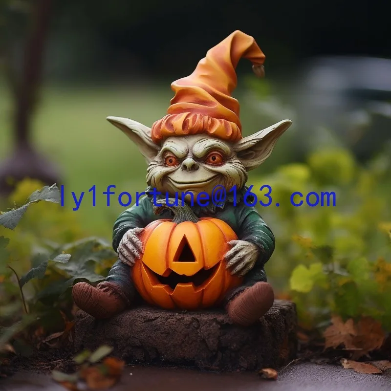 New luminous Halloween alien pumpkin outdoor ornament decorative resin crafts
