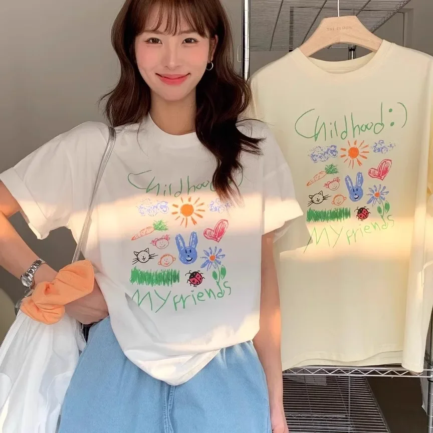 المرأة تي شيرت خمر الأزهار طباعة الصيف جولة الرقبة أعلى مريحة للتنفس لباس غير رسمي الجرافيك تي شيرت الملابس الجمالية #3