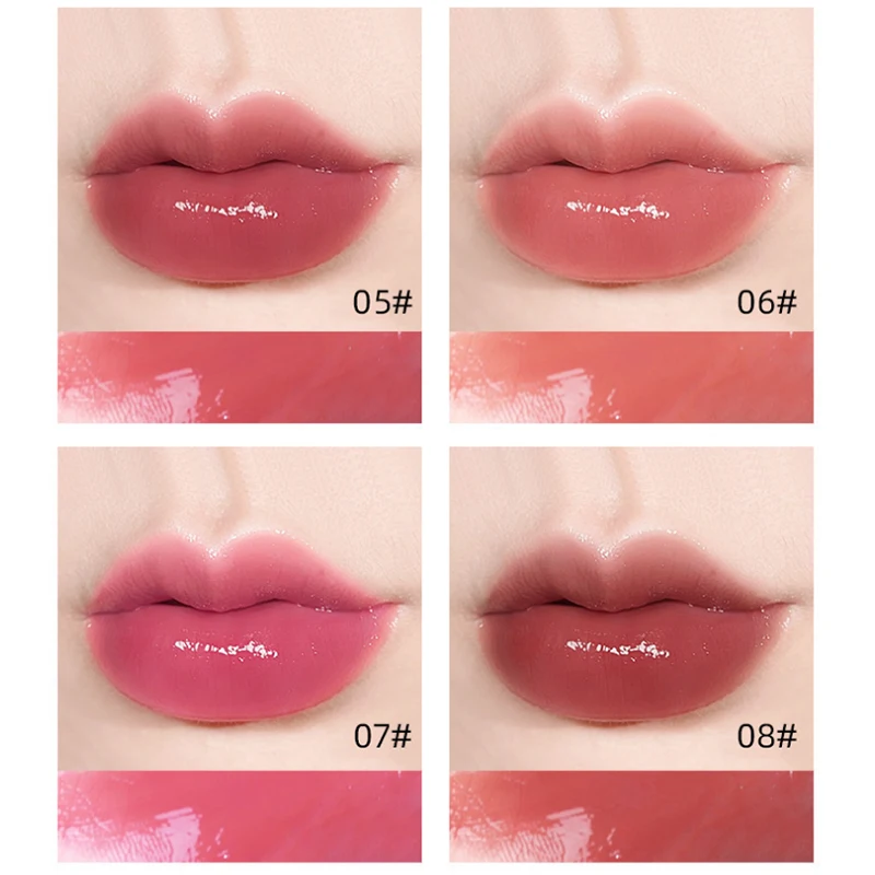 8 colori Crystal Jelly Lipgloss nutriente Liquid Lipstick Makeup Lip Color Batom Long Lasting Sexy Red Pink Nude Lipgloss Bulk