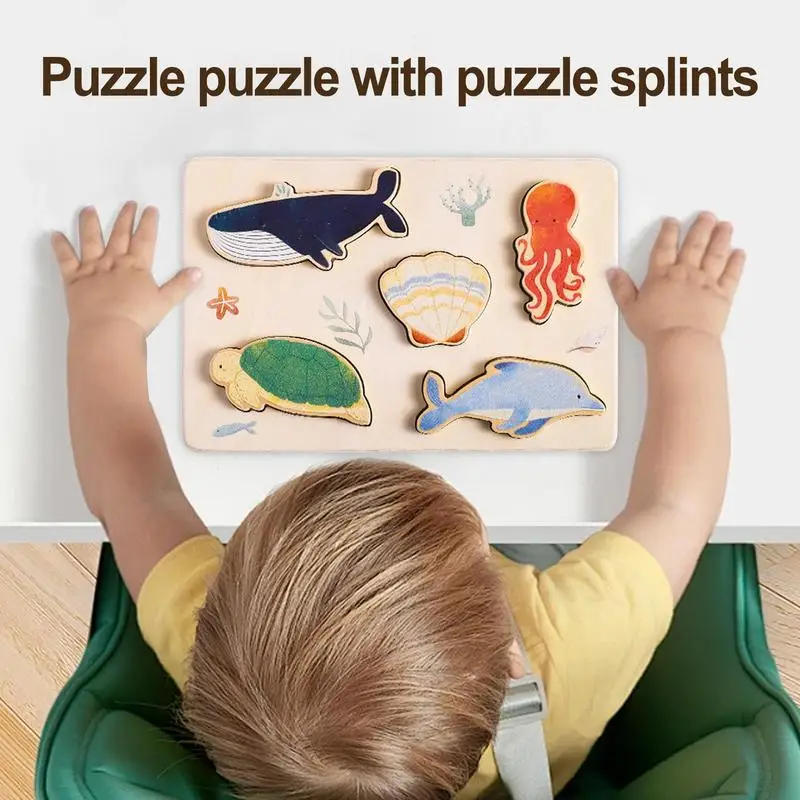 Puzzle assressentien forme d'animal pour enfants, jeu de blocs de correspondance, astronome en bois, ensemble de puzzle intégré, jouets d'apprentissage de l'aube