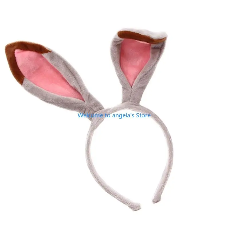 X4YC Furry Rabbit Ears Hairband Soft Hair Clip Headpiece Photo Props