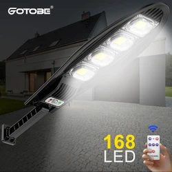 168 LED Super Bright Outdoor Solar Lamp 3000mAh IP65 Waterproof Street Lights Motion Sensor Garden Yard Wall Light