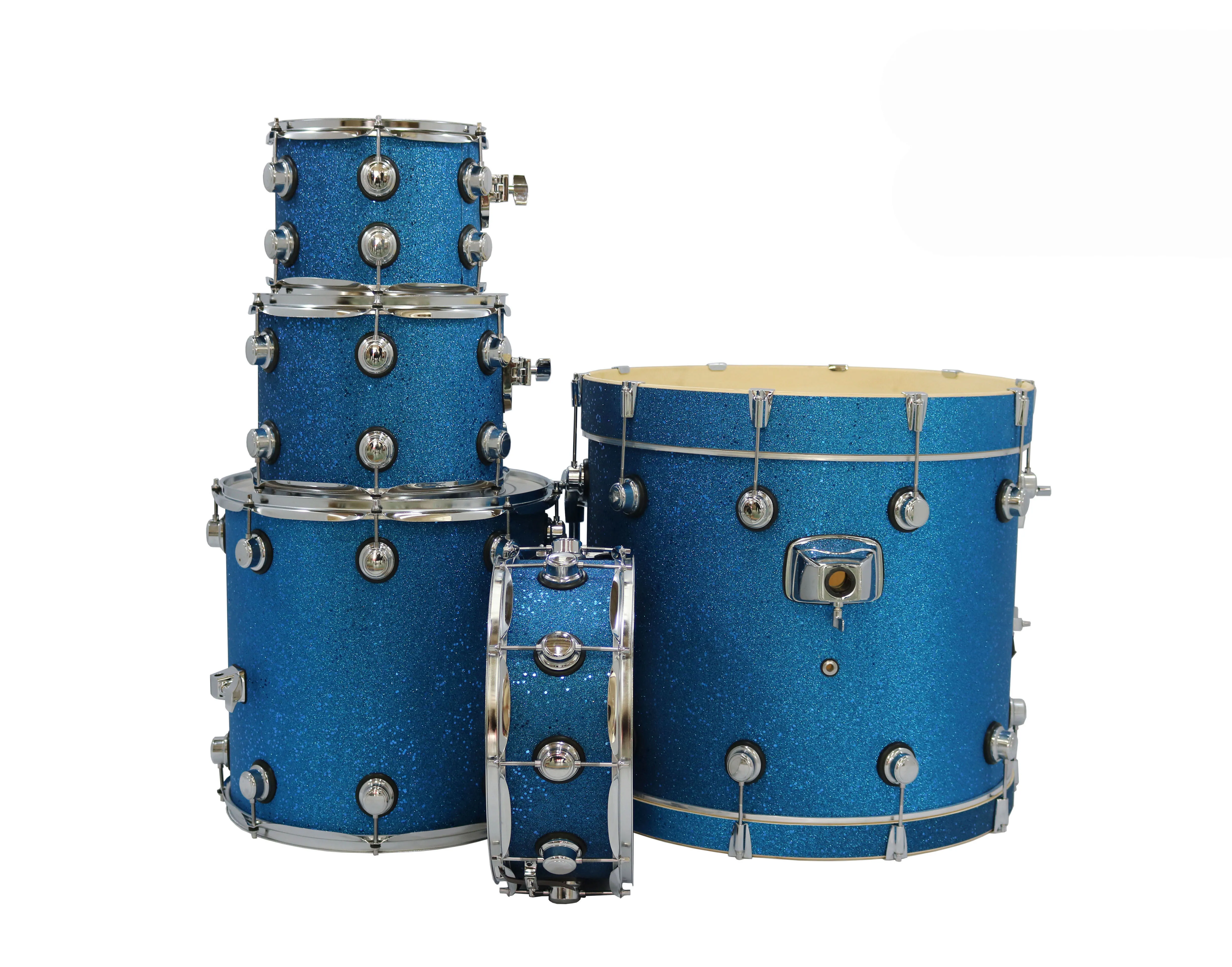 Hot Sale FOREACH Sparkling Wrapped Acoustic Drum Set Premium Drum Kit