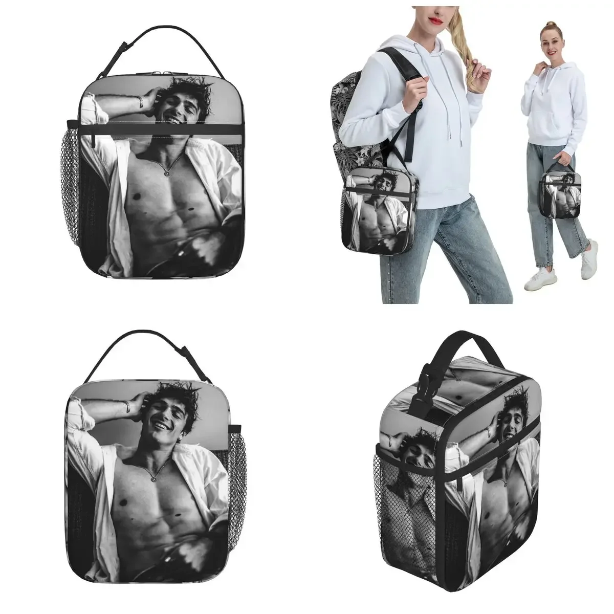 Jacob Elordi Thermal Insulated Lunch Bags for Work Australian Actor Portable Bento Box Men Women Thermal Cooler Lunch Box