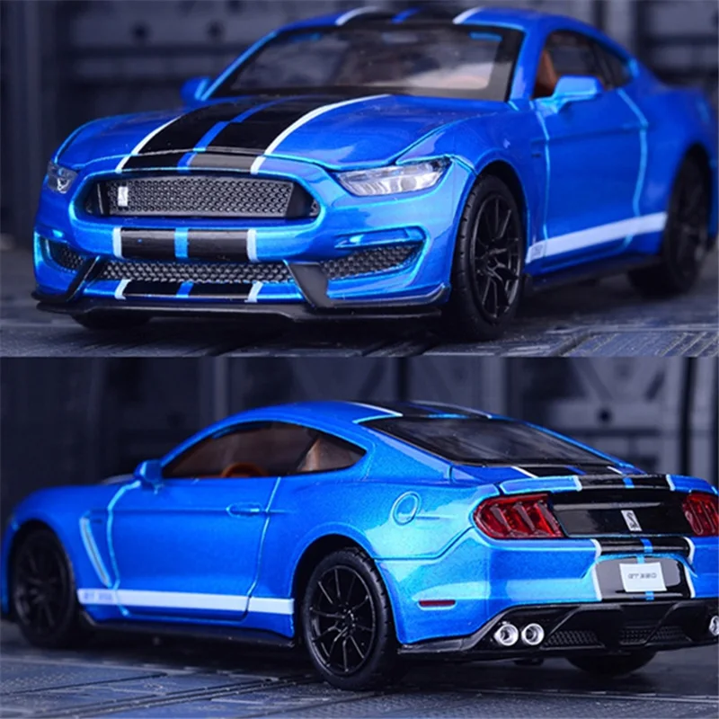 1:32 Ford Mustang Shelby GT350 modello di auto sportiva in lega Diecast e veicoli giocattolo modello di auto giocattolo in metallo collezione di