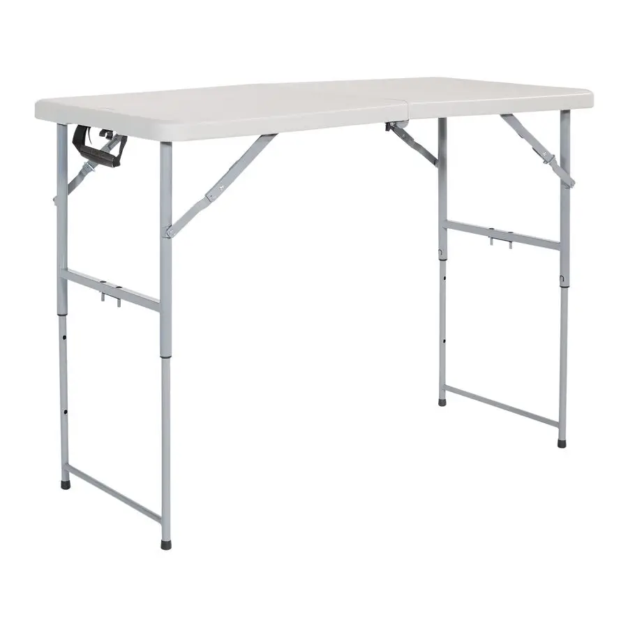 

Star Resin Multipurpose Rectangle Table, 4Feet Long, Height Adjustable, Center Folding Table, Light Gray