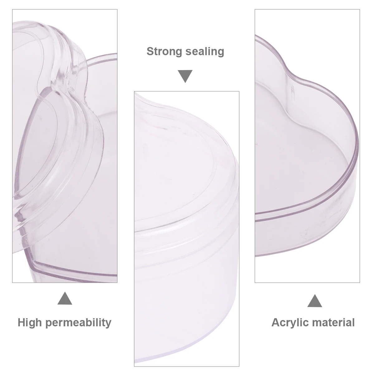 

6 Pcs Heart Shaped Gift Box Acrylic Candy Boxes for Wedding Party Favors Birthday Sweets Treat Child Gifts Packaging