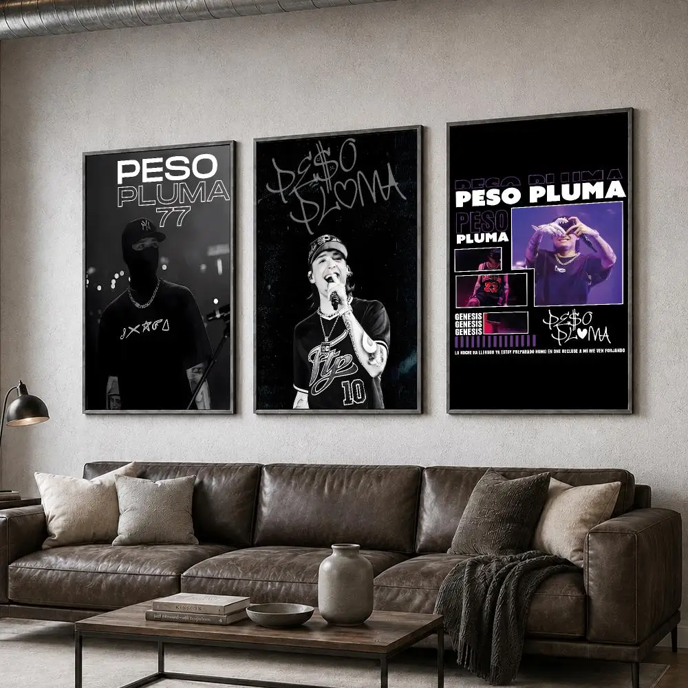 Music Peso Pluma Corridos Singer Album Poster  PP Self Adhesive Home Garage Dorm Bar Wall Decor Aesthetic Retro Gift