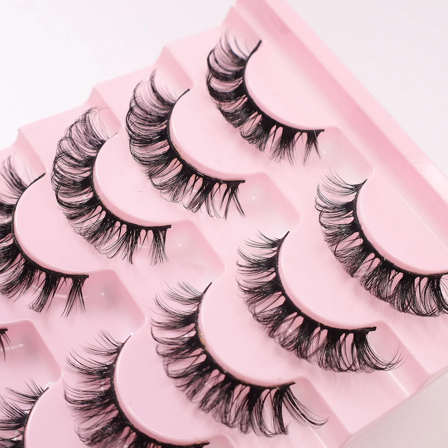 DIY New DD Russian Curling False Eyelash 7-Pair Set Large Curvature Thick European American Style