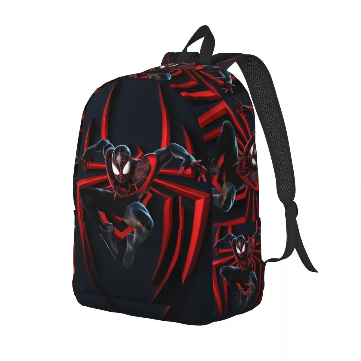 Spider Man Black Spider-Man Casual Backpack Anime Movie Gift Student Work Daypack for Men Women Laptop Canvas Bags