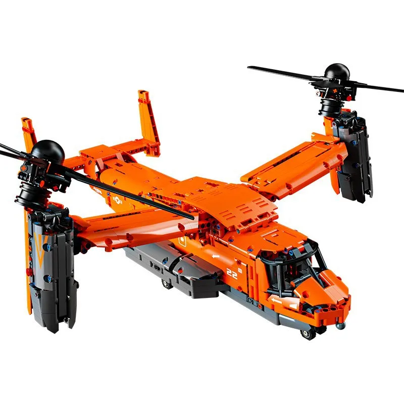 

United States Modern Military Vehicle Boeing Bell V-22 Model Building Block Osprey Transport Plane Brick AirPlane Toys For Boys