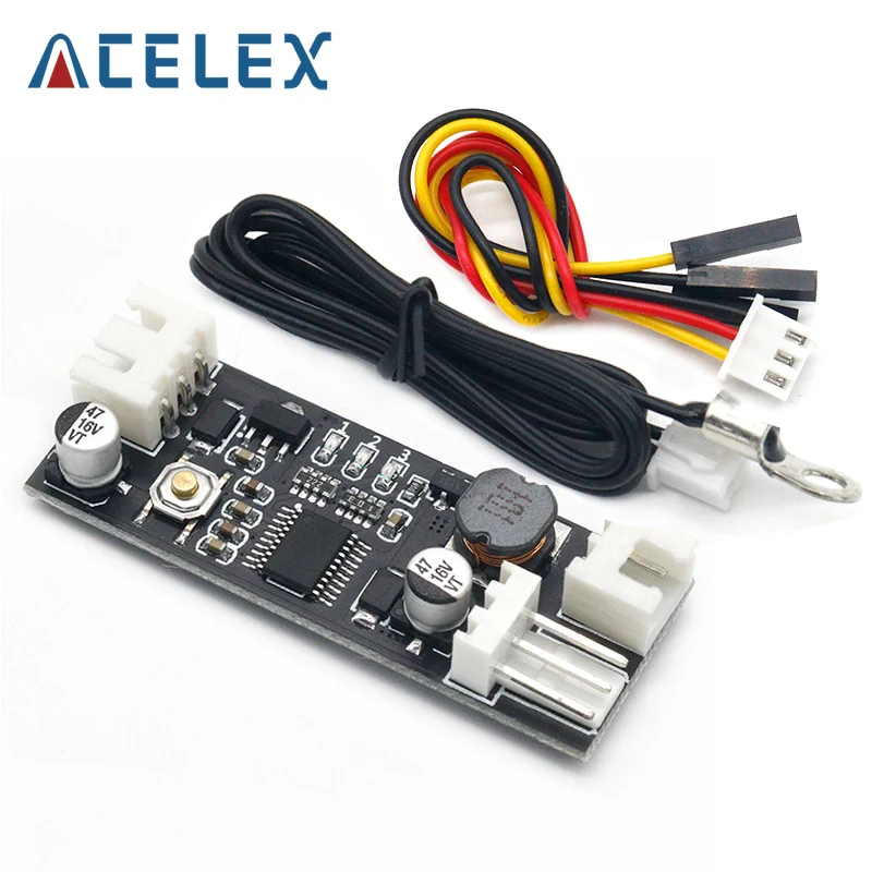 12V 0.8A DC PWM 2-3 Single Wire Fan Temperature Control Speed Controller Chassis Computer Noise Reduction Module NTC B50K 3950