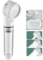 Three Function Portable Business Travel RV Hotel Essential Shower Head with Filter Massage Pressure Boost Bathroom Accessories