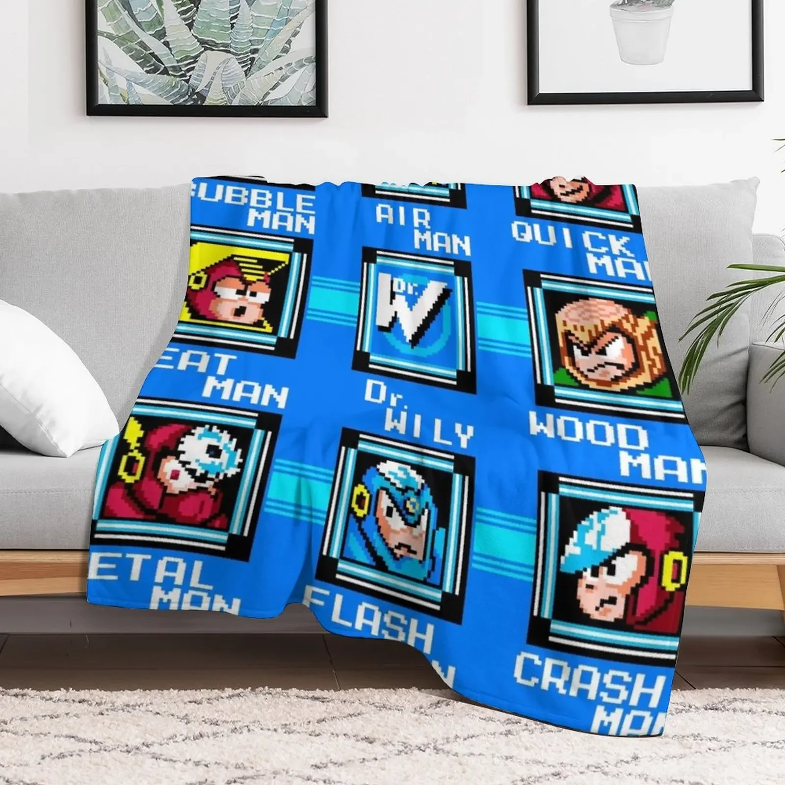 Megaman 2 Level Screen Throw Blanket Reusable Durable Soft Blanket for All Seasons