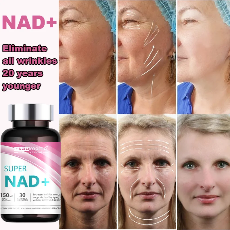 Anti-aging NAD+ Supplement Capsules-Nicotinamide Riboside Alternative, Natural Energy & Cellular Health, 60 Capsules