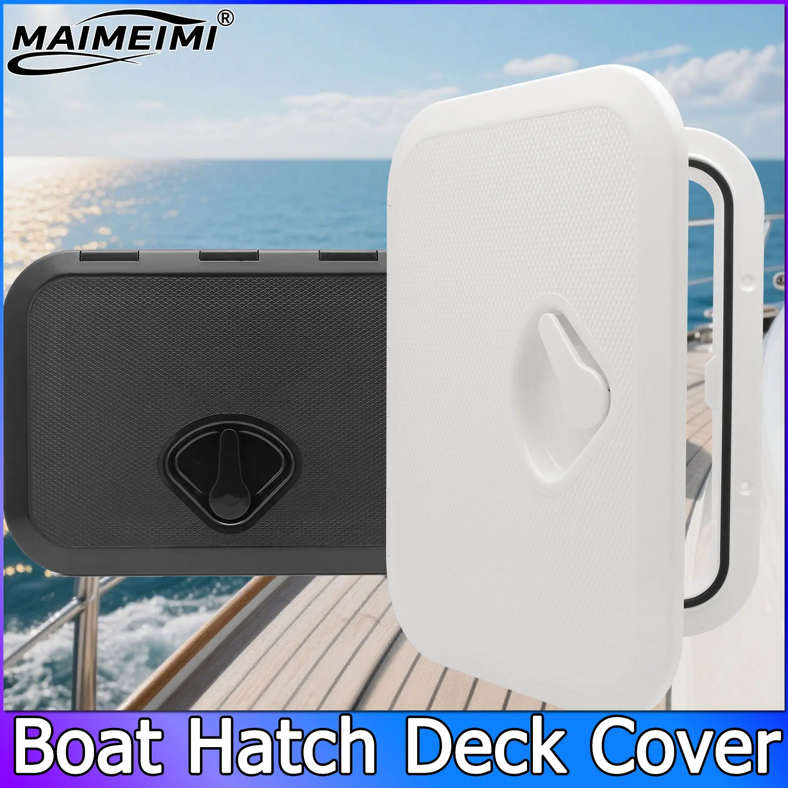 

1pc ABS Rectangle Boat Hatch Deck Cover 11" Inspection Hatch Cover Boat Access White Blcak For Marine Yacht RV