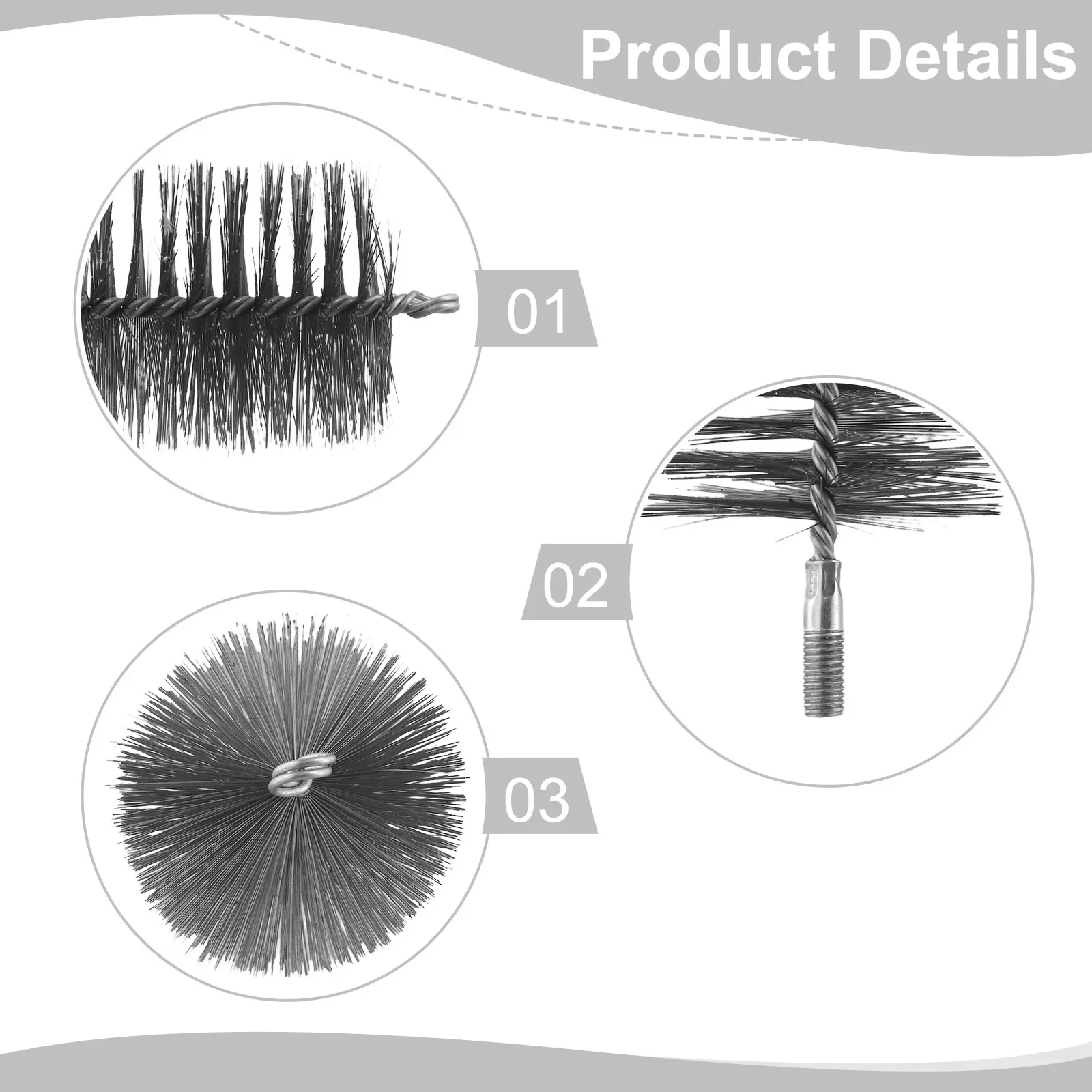 1Pc Chimney Cleaning Brush Round Sweep Steel Wire Brush For Fireplace Flue Pipe Rust Rod For Home Cleaning Supplies