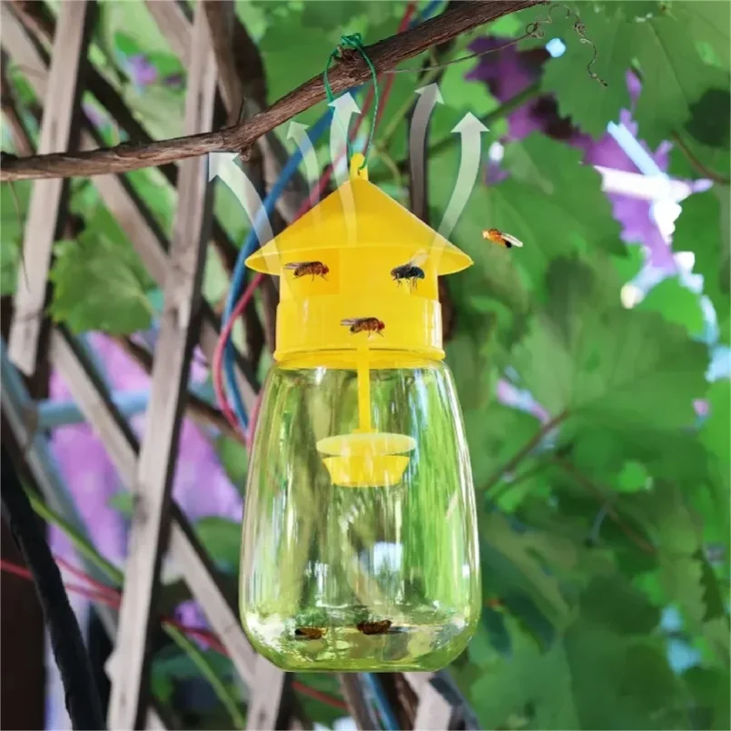 5-1PCS Wasp Traps Waterproof Hanging Hornets Trap for Indoor Outdoor Reusable Garden Fruit Flower Fly Catcher Pest Control Tool