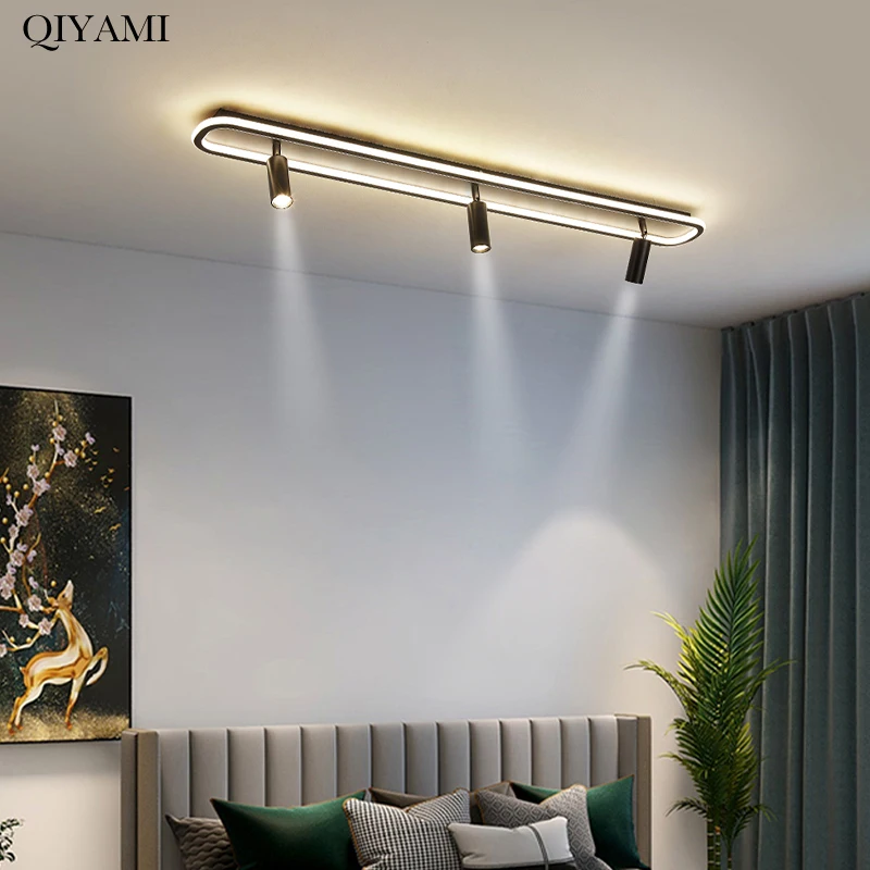 New Modern Long LED Ceiling Lights For Living Dining Room Bedroom Background Corridor Aisle Spotlight Indoor Lighting Deco Lamps