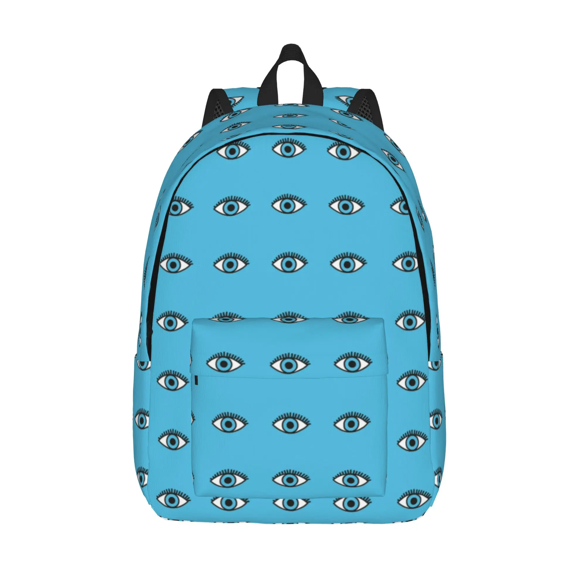 Evil Eye Backpack Fashion High School Business Daypack Evil Eye Blue Nazar Amulet Pattern Boho College Shoulder Bag Lightweight
