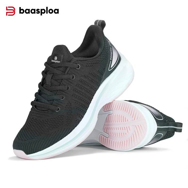 

Baasploa Women Sport Shoes New Fashion Comfort Running Shoes Female Breathable Lightweight Casual Sneakers Versatile Non-Slip