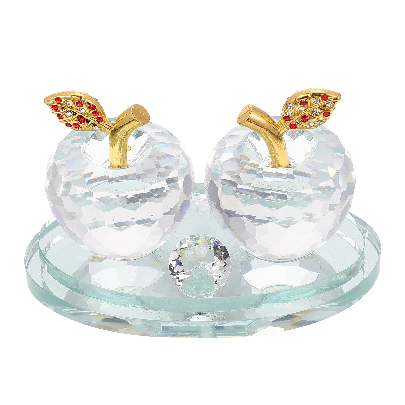 

Crystal Apple Home Decor Mini Car Interior Xmas Gift Crystal Apple nament Luckiness Fruit Faceted Elegant Accessories