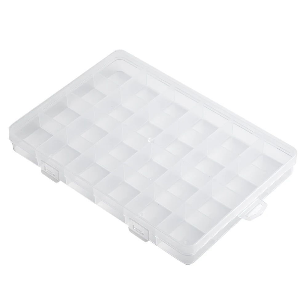 24 Grids Plastic Cross Stitch Embroidery Floss Storage Box Floss Bobbins Storage Organizer DIY Cross Stitch Sewing Supplies