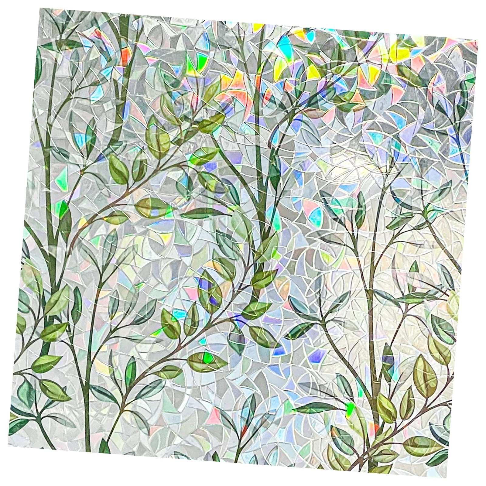 Stained Glass Cling Tint Removable & Reusable Stained Glass Privacy Film Non-Adhesive Decorative Window Sticker for Home Office