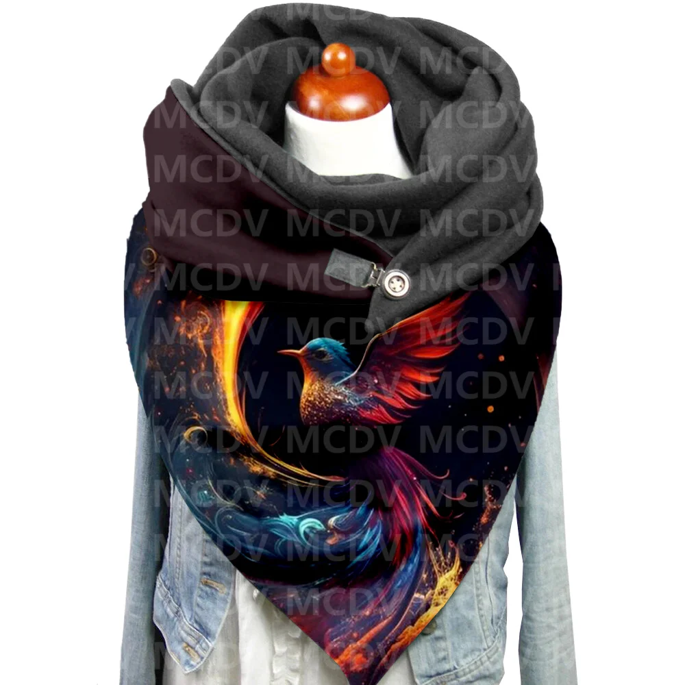 Phoenix 3D Printed Casual Scarf And Shawl for Women Warm and Comfortable Scarf