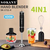 SOKANY 1721-4 Multi-Function Handheld Mixer 4-in-1 Cooking Stick Meat Grinder Egg Juicer Fruit Grinder Kitchen Tool