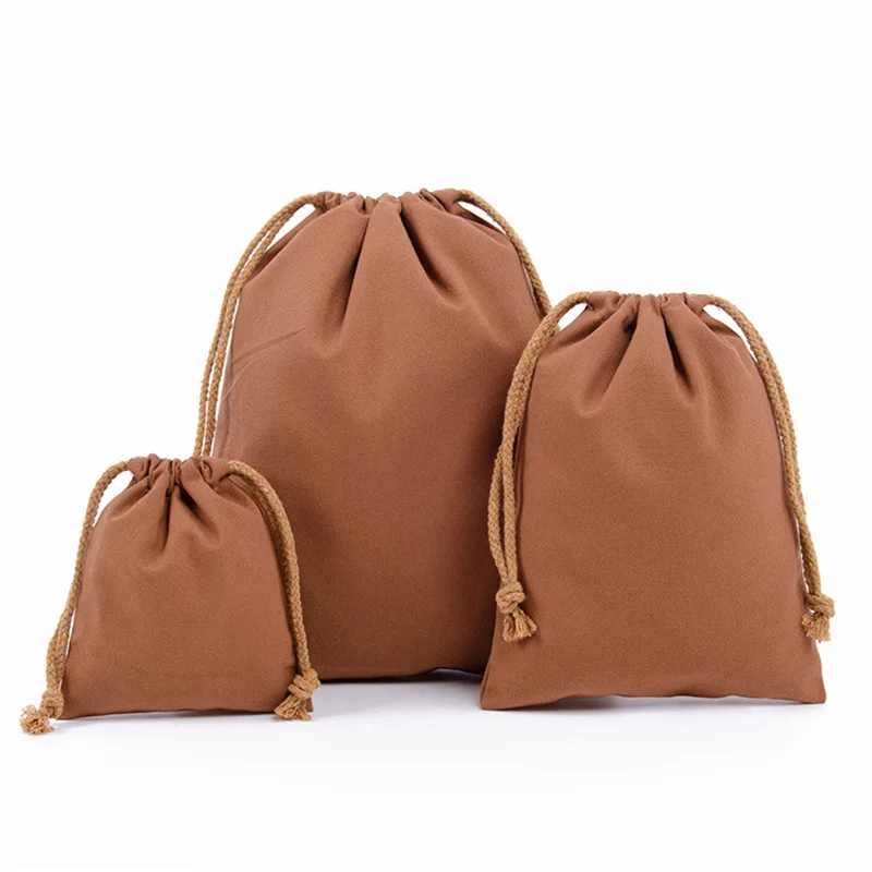 Reusable Cotton Drawstring Bags Fabric Storage Bag for Sundries Fruit Vegetable Kitchen Produce Bags Drawstring Gift Bag Pocket