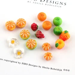 10 Pcs Resin Lovely Mixed Artificial Orange Cute Fruits Grape Egg Kawaii DIY Embellishments Accessories