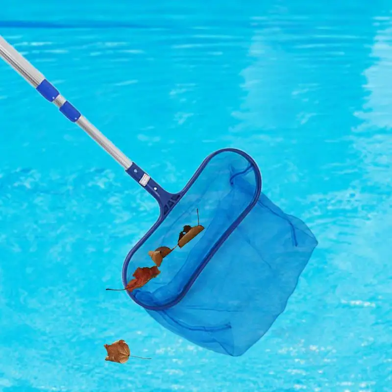 Skimmer de hojas para piscinas, Red de limpieza de desechos, rastrillo, malla, bolsa profunda, estanque de SPA, 120CM, 6 unidades por juego