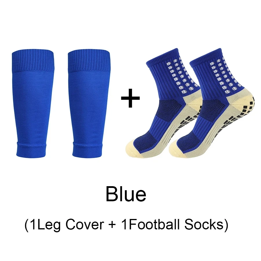 Outdoor ground grabbing football socks with leg protectors