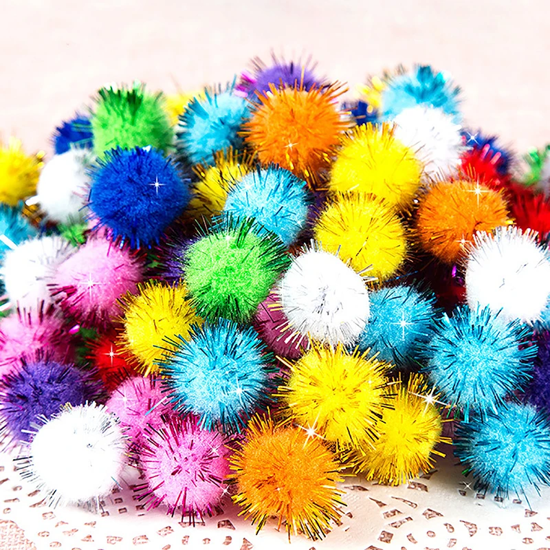 1Bag Colorful Pompoms 15-30mm for Dolls Garment Handmade Material Soft Fluffy Pom Poms Ball For DIY Kids Toys Accessories